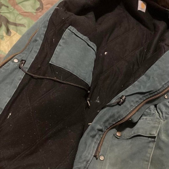 Carhartt turquoise full zip quilted chore coat vintage workwear men's XXL - Picture 5 of 8